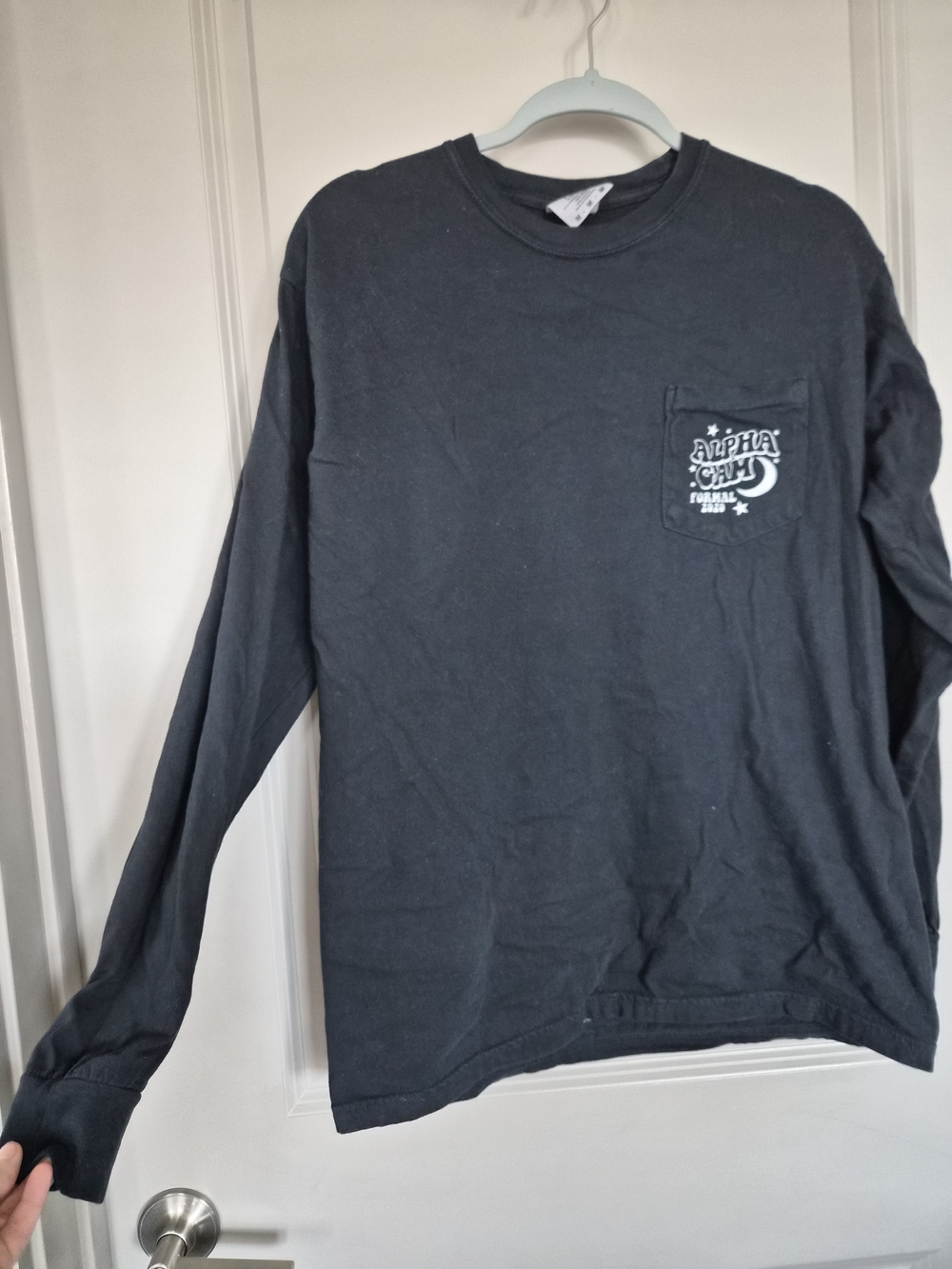 Alpha Gamma Delta Formal 2020 Long Sleeve Pocket Tee - Black